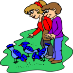 Couple Feeding Birds