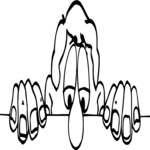 Man Peeking Over Wall