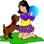 Girl with Puppy