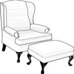Wingback Chair & Ottoman