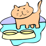 Cat & Bowl 03 Clip Art