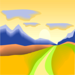 Mountains & Sunset 4 Clip Art