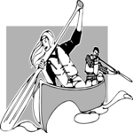 Canoeing Couple 1 Clip Art