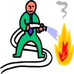 Extinguishing Fire 1 Clip Art