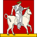 Roman Woman on Unicorn Clip Art