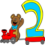Kids 2nd Birthday - Bear Clip Art