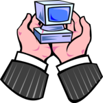 Computer in Hands Clip Art