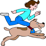 Dog with Owner 09 Clip Art