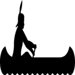Native American Canoeing 1 Clip Art