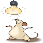 Mouse Under Light Bulb Clip Art