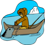 Eskimo & Seal 1 Clip Art