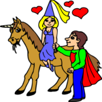 Couple & Unicorn Clip Art