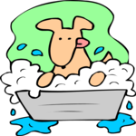 Dog Bathing 7 Clip Art