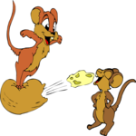 Mice Eating Cheese Clip Art