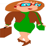 Woman with Briefcase 2 Clip Art
