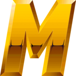 Gold  Italic M