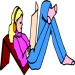 Woman Reading Book 6 Clip Art