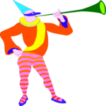 Clown Playing Trumpet 1 Clip Art
