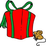 Mouse with Gift 2 Clip Art