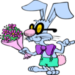 Rabbit with Flowers 2 Clip Art