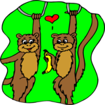 Lovers - Monkeys Clip Art