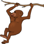 Chimp Swinging Clip Art