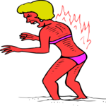 Sunburn - Woman 2 Clip Art