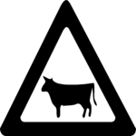 Caution - Cattle Crossing 1 Clip Art