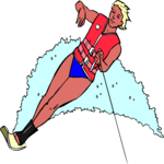 Water Skiing 1 Clip Art