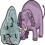 Elephant Under Rock Clip Art