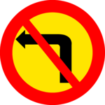 No Left Turn 2 Clip Art