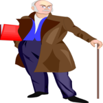 Man with Cane Clip Art