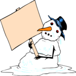 Snowman with Sign Clip Art