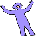 Raising Arms - Purple Clip Art