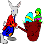 Bunny & Cart Clip Art