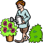 Watering Flowers 3 Clip Art