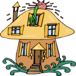 Mushroom House Clip Art