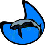 Whale Caught in Net Clip Art