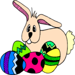 Bunny & Eggs 3 Clip Art