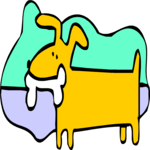 Dog with Bone 11 Clip Art