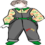 Boy in Overalls 3 Clip Art