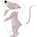 Rat with Feather Boa Clip Art