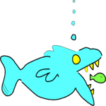 Fish Eating Clip Art