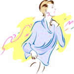 Woman in Sweater 2 Clip Art