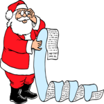 Santa with List 06 Clip Art