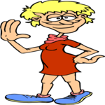 Woman Waving 3 Clip Art