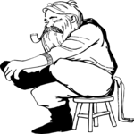 Santa on Stool Clip Art