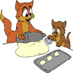 Cats Making Cookies Clip Art