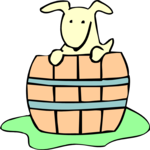 Dog in Barrel