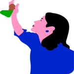 Woman Holding Flask Clip Art